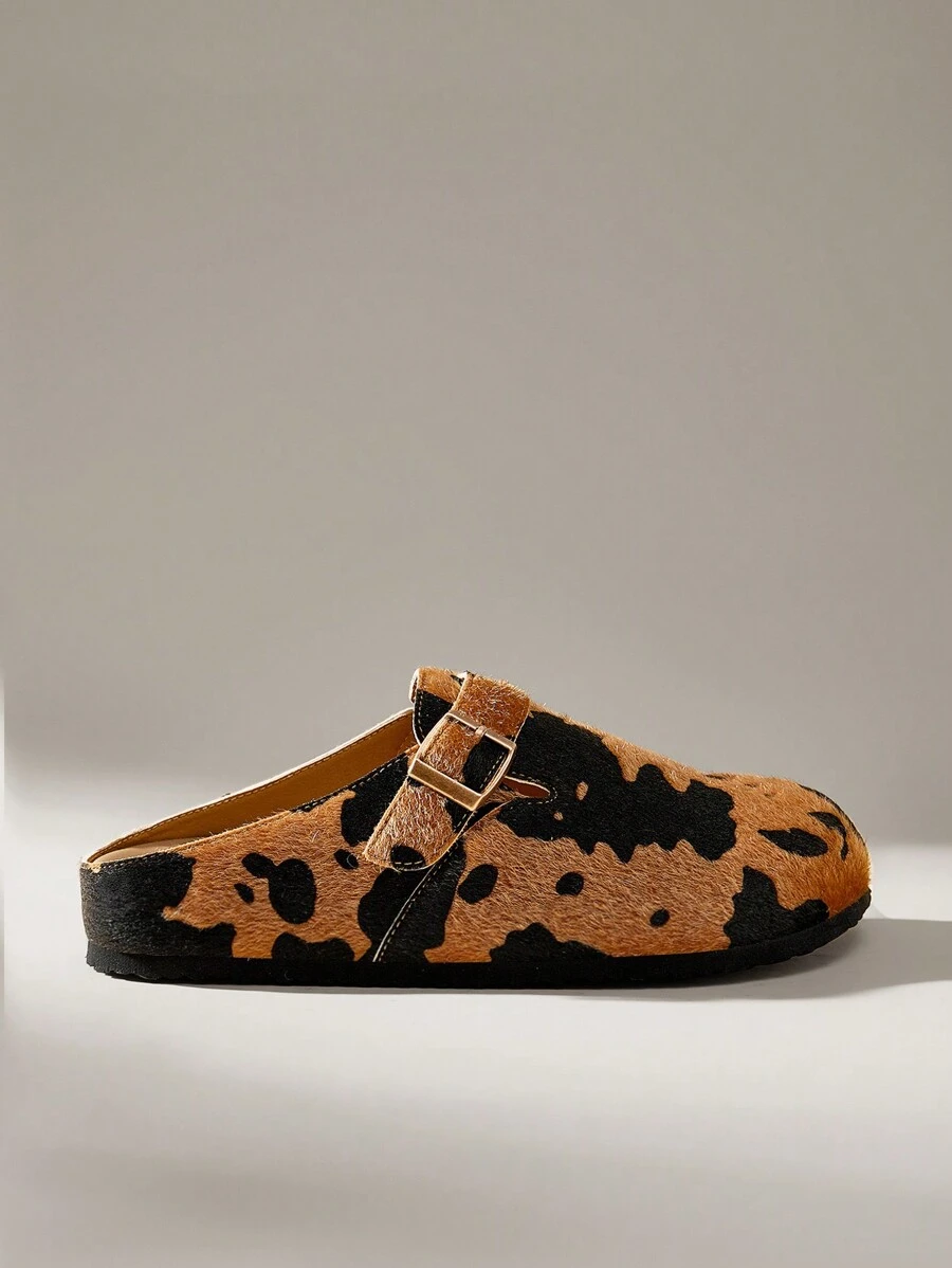Brown & Black Cow Print Style [Clogs]