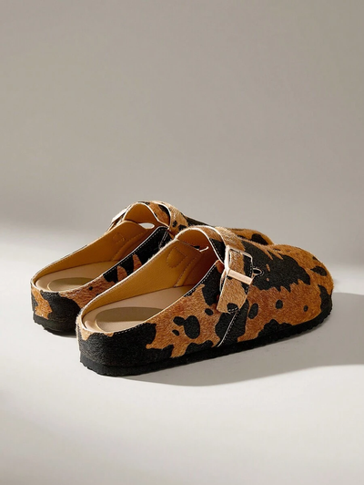 Brown & Black Cow Print Style [Clogs]