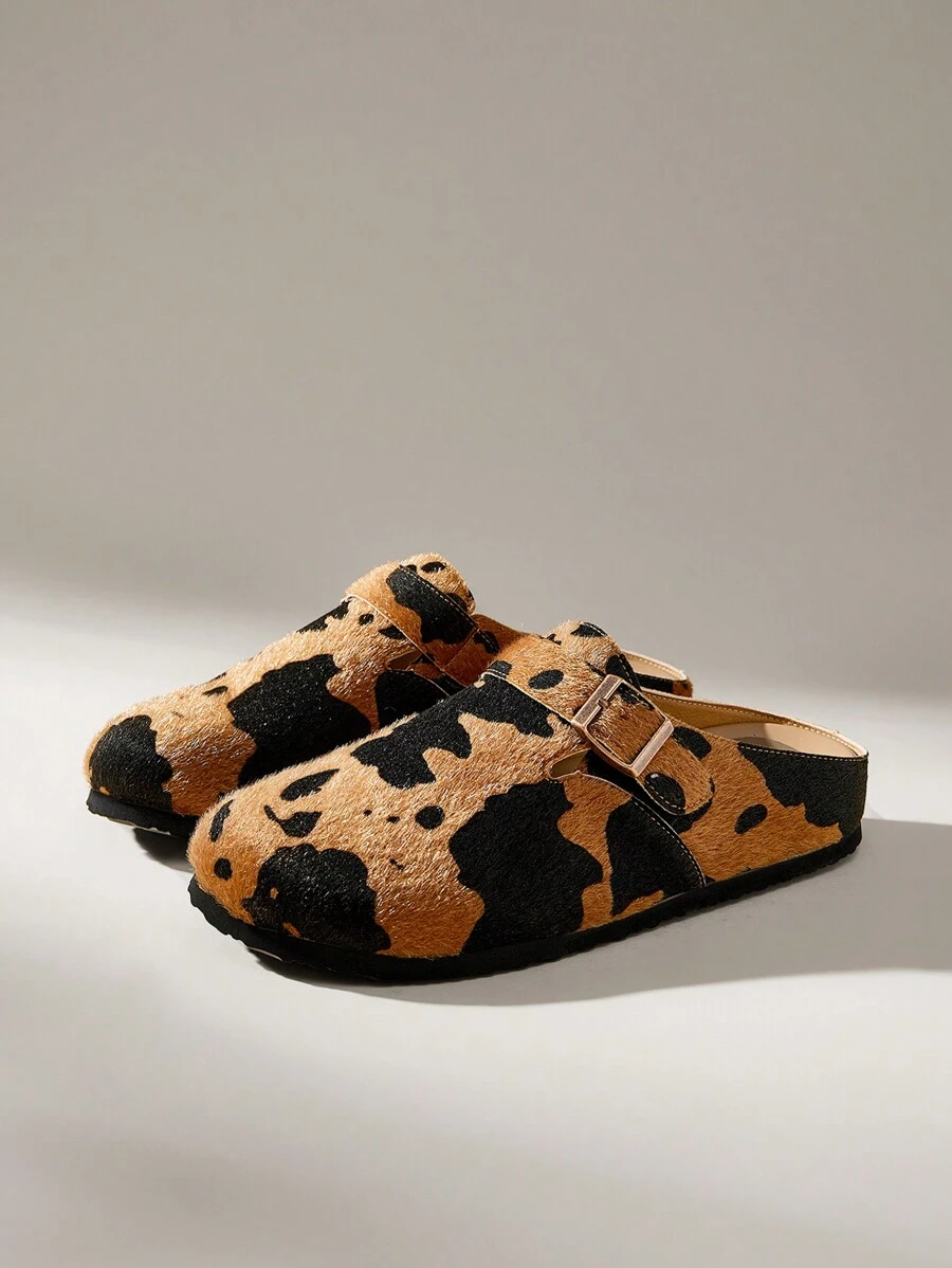 Brown & Black Cow Print Style [Clogs]