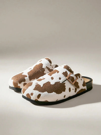 Light Brown & White Cow Print Style [Clogs]
