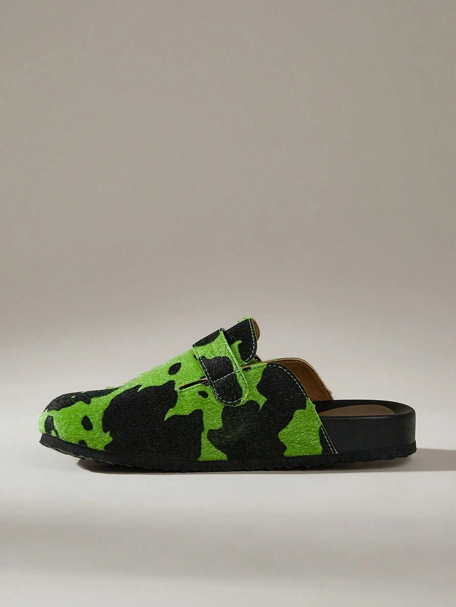 Green & Black Cow Print Style [Clogs]