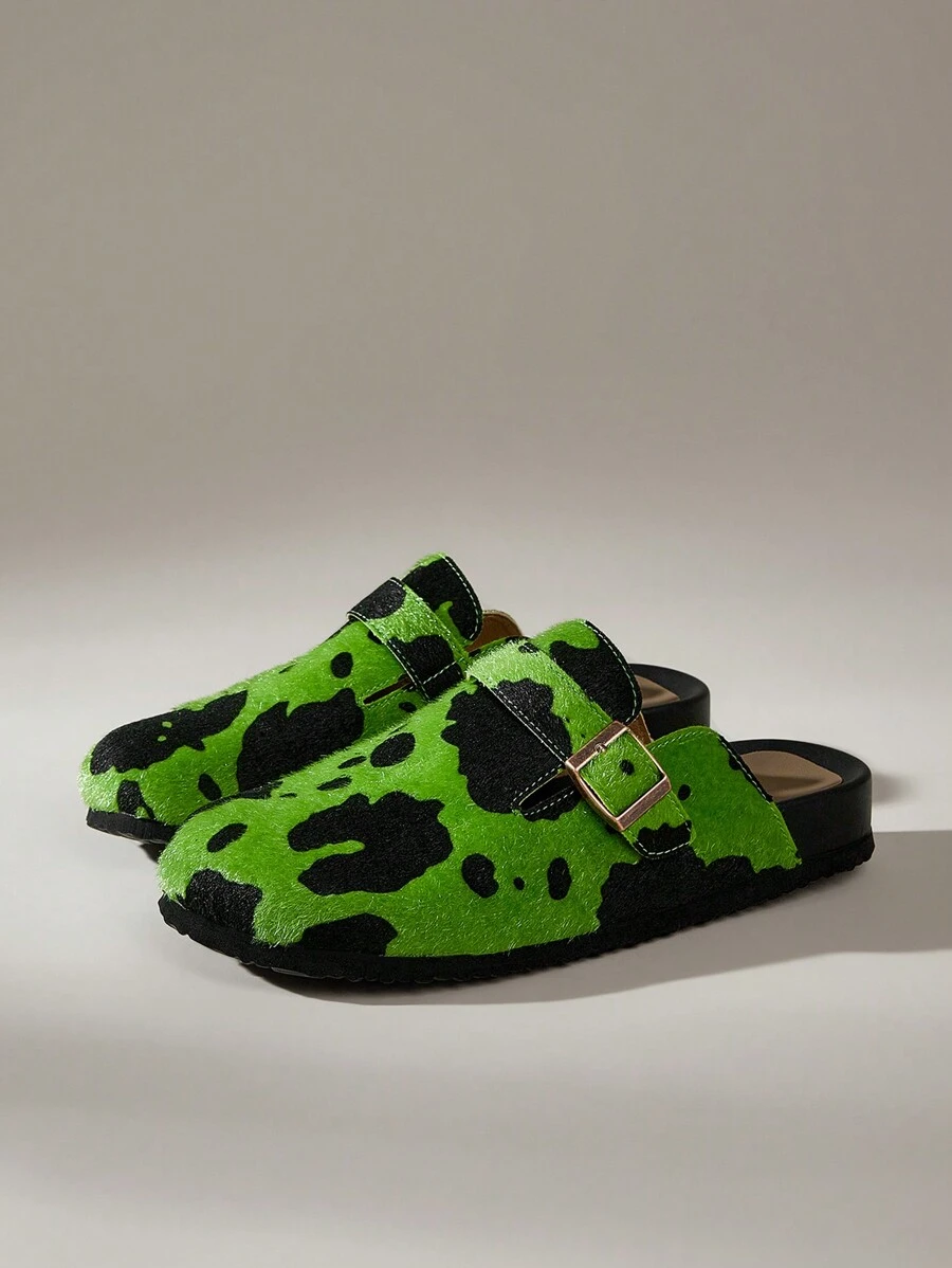Green & Black Cow Print Style [Clogs]