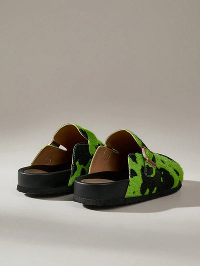 Green & Black Cow Print Style [Clogs]