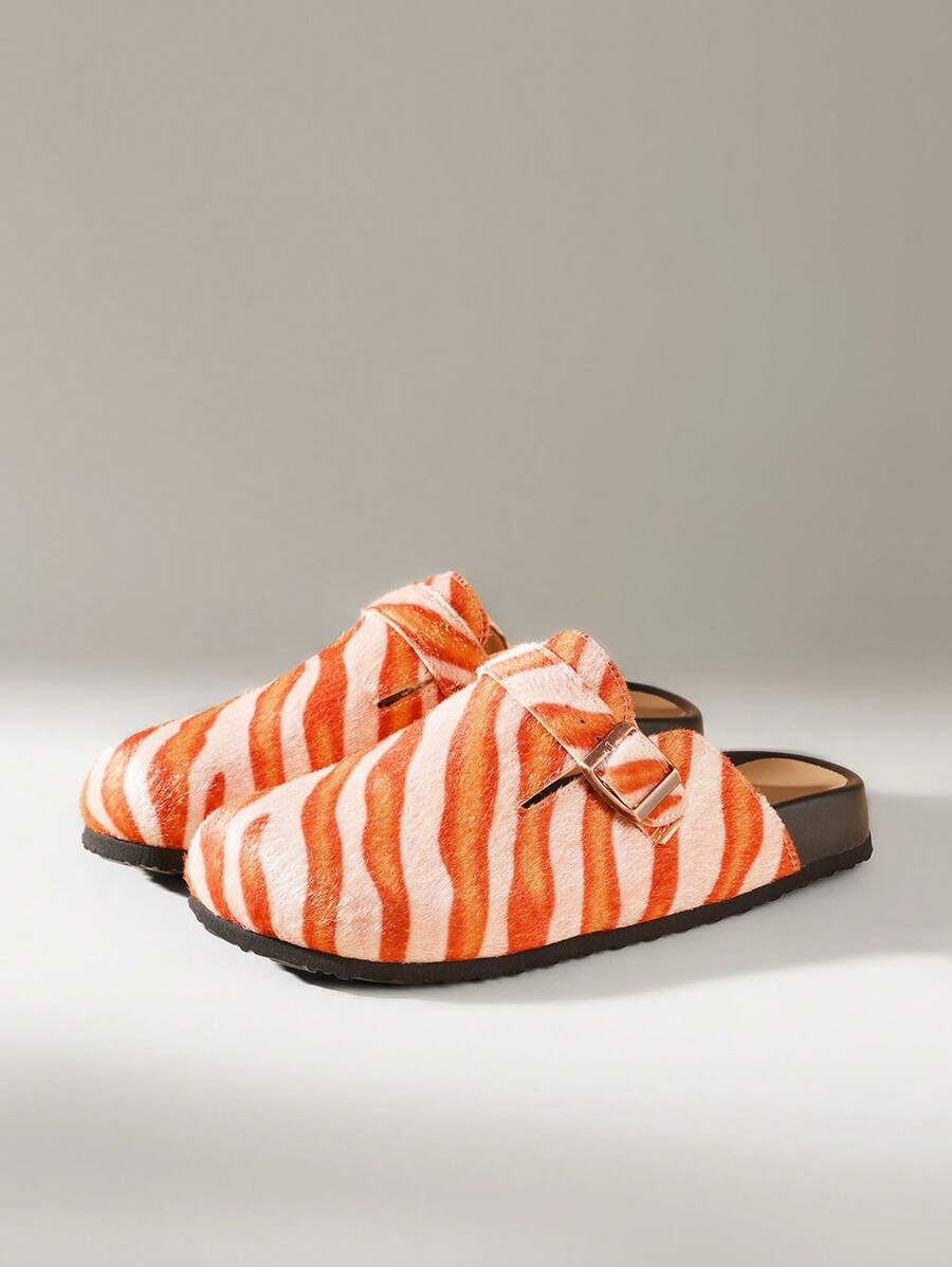 Orange & Pink Zebra Print Style [Clogs]
