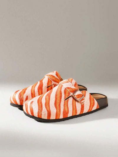 Orange & Pink Zebra Print Style [Clogs]