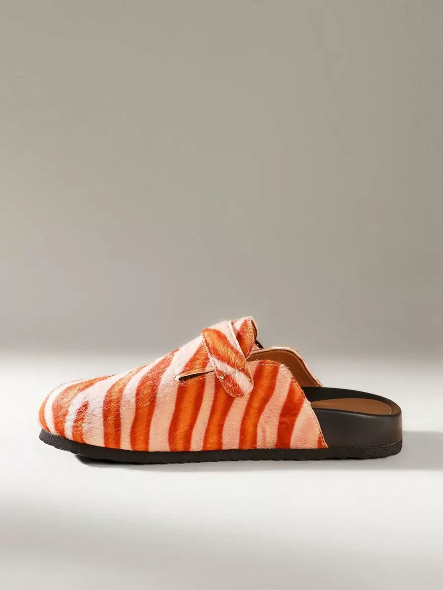 Orange & Pink Zebra Print Style [Clogs]