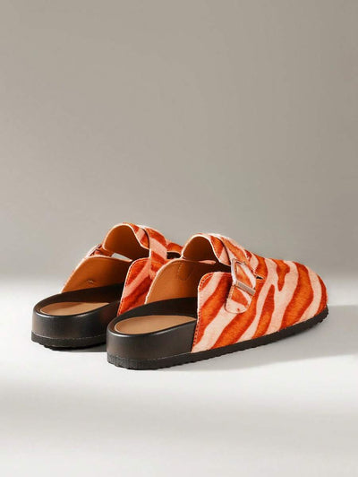 Orange & Pink Zebra Print Style [Clogs]